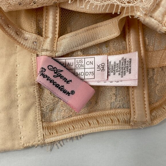 Agent Provocateur Davinah Nude Swarowski Bra 34D New - Picture 15 of 16